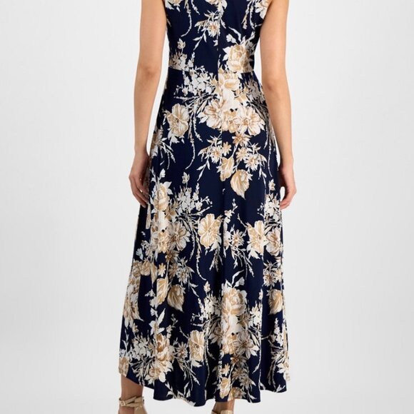 Womens Navy Blue Floral Maxi Dress  1X - Picture 10 of 10